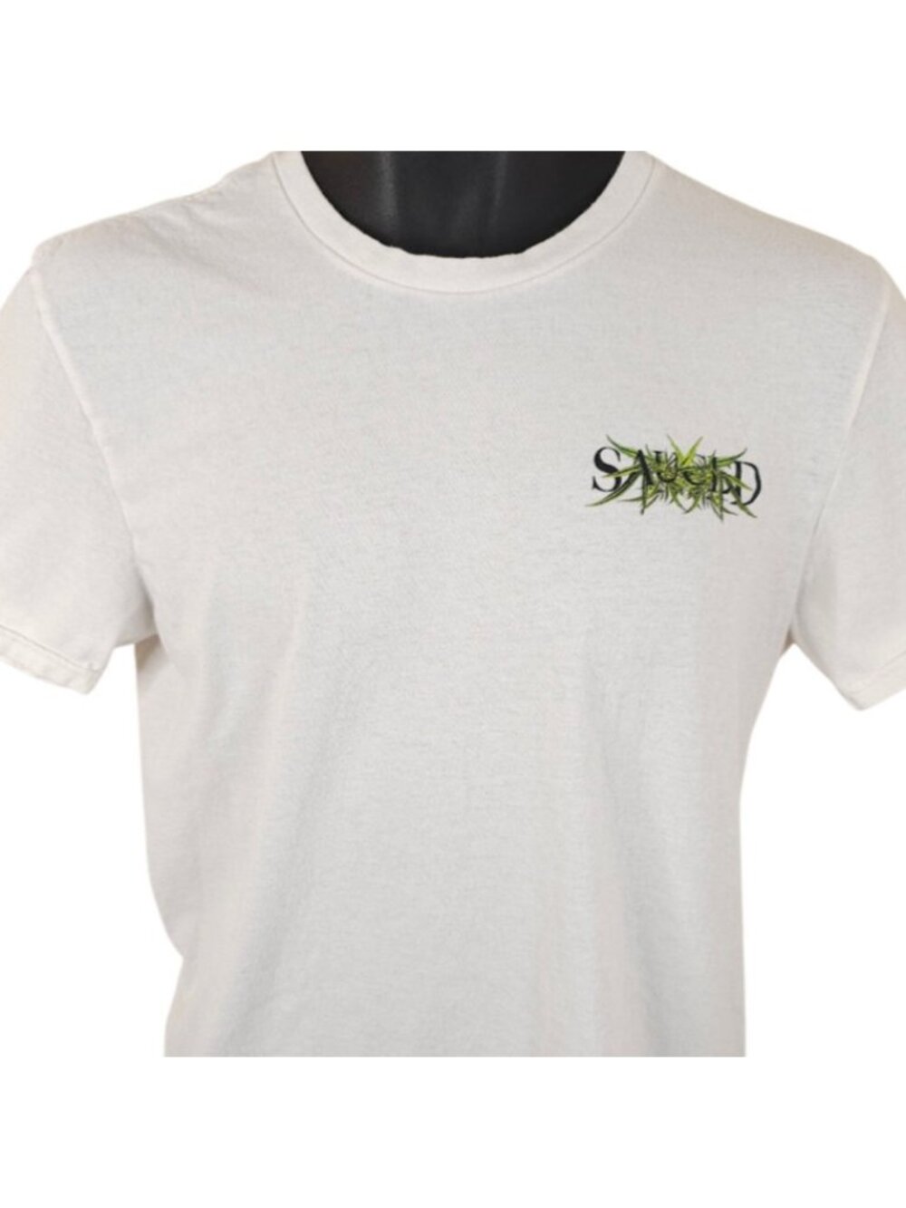 Sauced Cannabis T Shirt Mens Size Small White Weed Marijuana Promo
